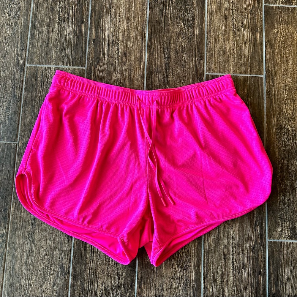 EUC XL Athletic Works Mesh Running Shorts Bright Pink